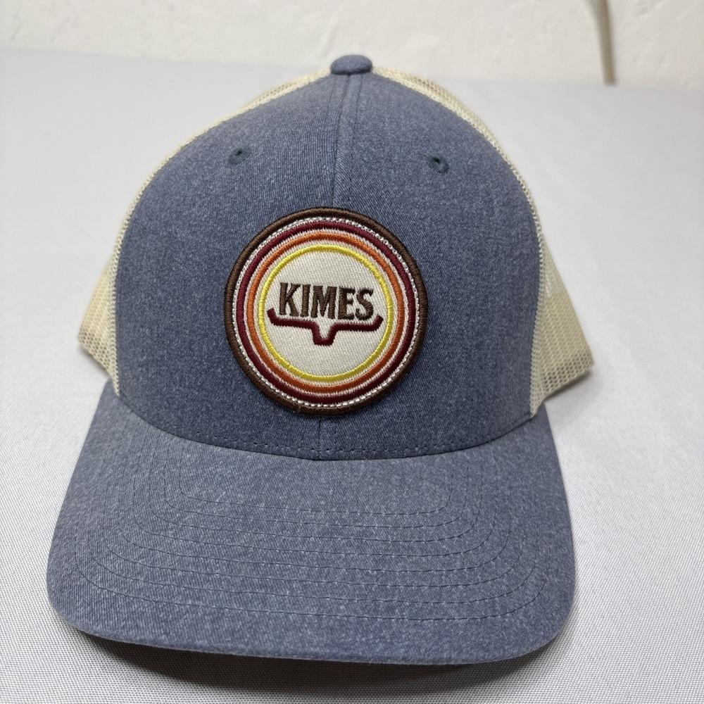 Kimes‎ Ranch | Blue Denim Snapback Trucker Hat Mesh Back | Longhorn Logo